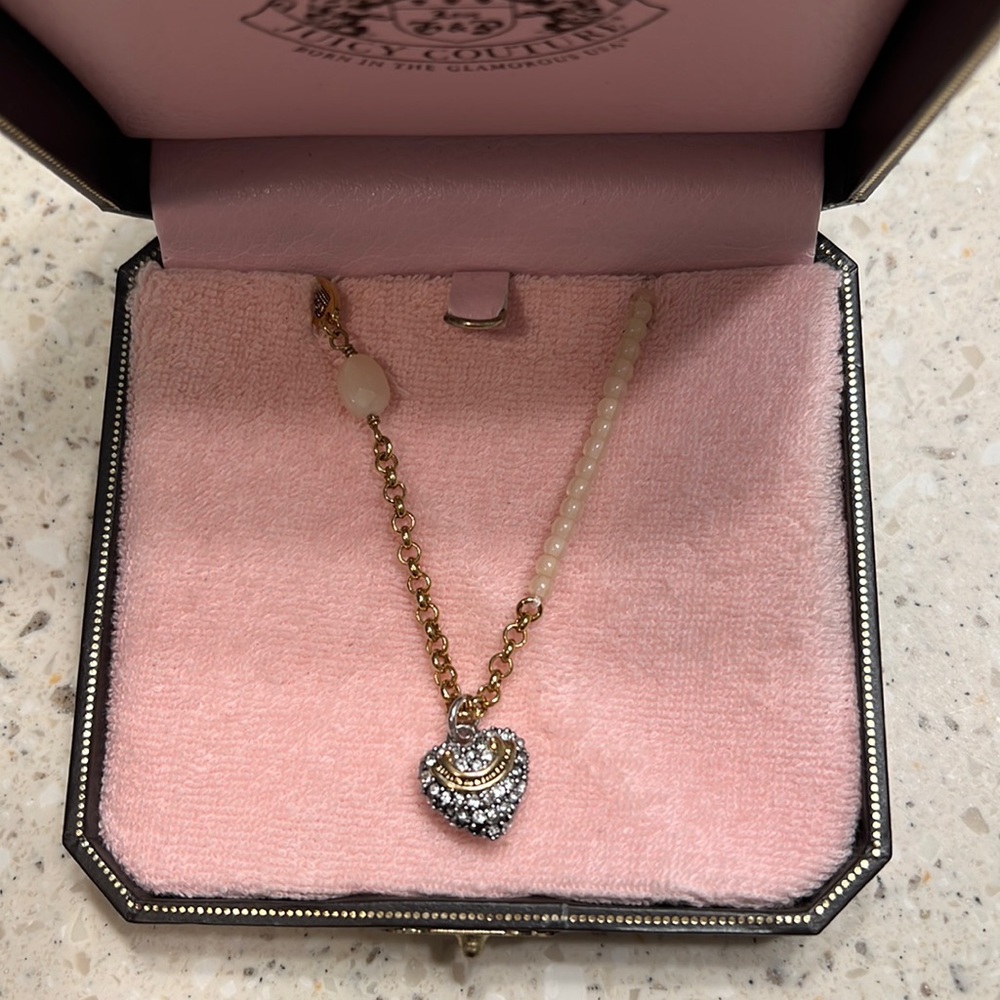Juicy Couture Pave Heart Necklace